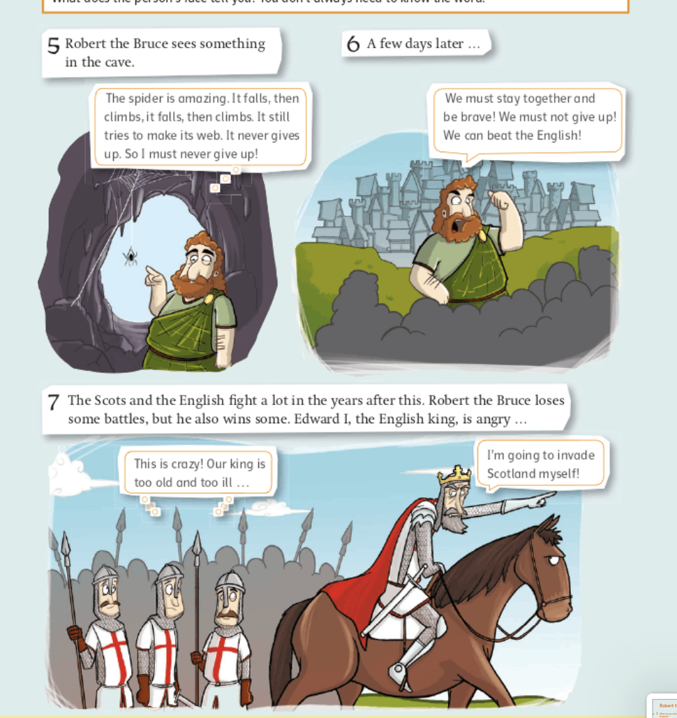 Robert the Bruce comic strip – panels 5 to 7