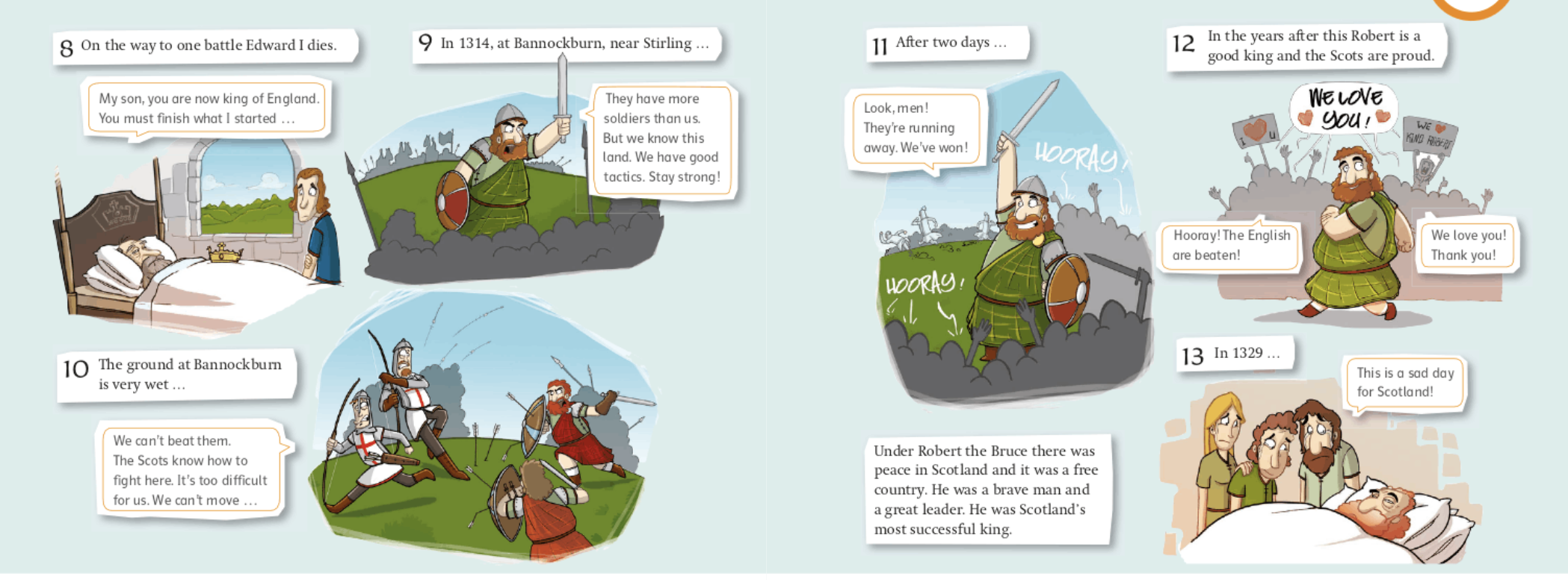 Robert the Bruce comic strip – panels 8 to 13
